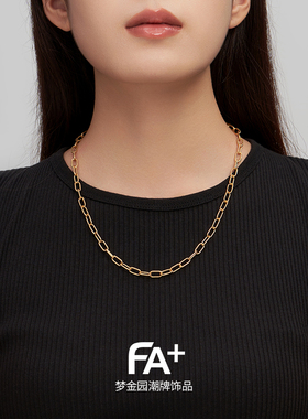 梦金园潮牌饰品FA+925纯银项链女
