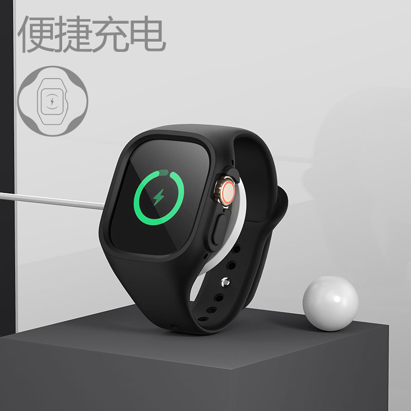 牧行者适用Apple Watch ultra2一体式表带49mm苹果ultra手表运动防摔创意壳带一体设计时尚TPU男女手表带 - 图1