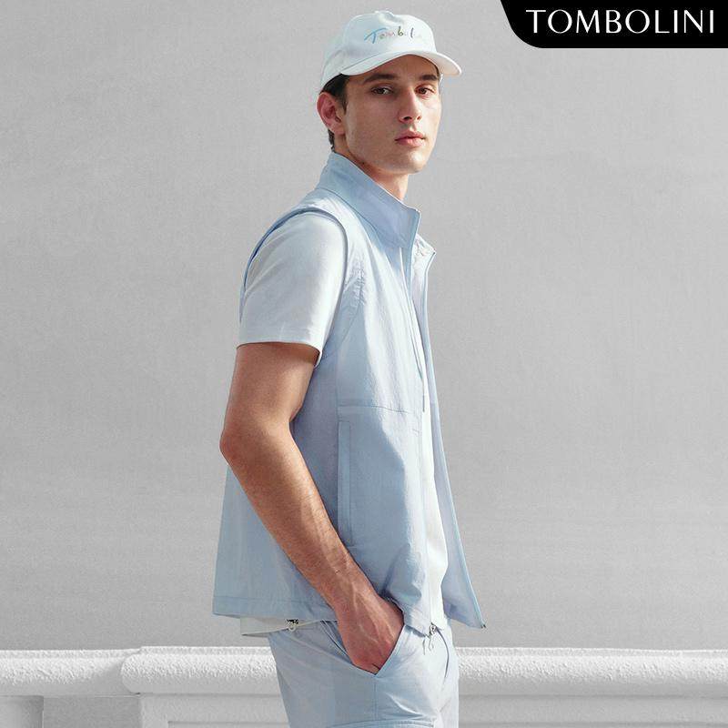 TOMBOLINI/东博利尼秋季新款男士运动休闲轻量马甲baby蓝背心外套,淘宝优惠券,粉丝福利购,淘宝优惠卷