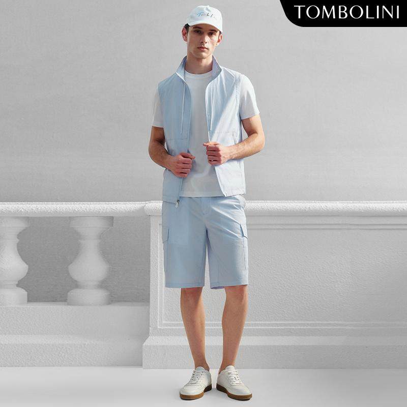 TOMBOLINI/东博利尼秋季新款男士运动休闲轻量马甲baby蓝背心外套,淘宝优惠券,粉丝福利购,淘宝优惠卷