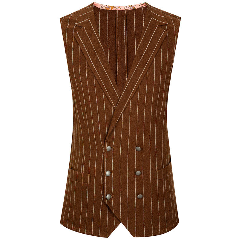 TOMBOLINI东博利尼亚麻透气进口面料西装马甲男 新款复古雅痞马甲,淘宝优惠券,粉丝福利购,淘宝优惠卷