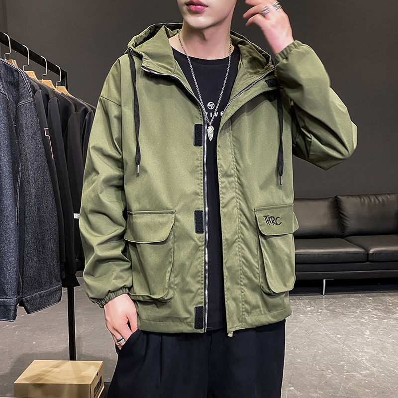2020年男士春秋季新款棒球服连帽工装外套潮牌百搭