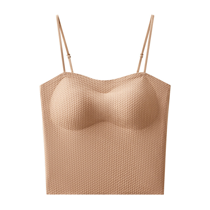 氧心旗舰店麦穗纹理吊带背心女任选2件