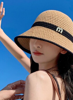 2025新款防晒帽女春夏渔夫帽遮太阳休闲遮脸盆帽出游户外夏凉帽