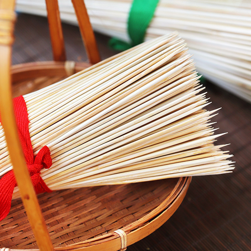BBQ bamboo skewers disposable sausage skewers commercial wholesale