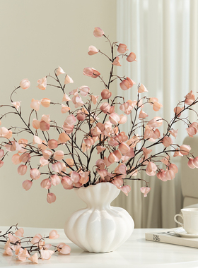 灯笼果仿真花高级逼真假花摆设高端干花仿生花艺客厅年宵花摆件