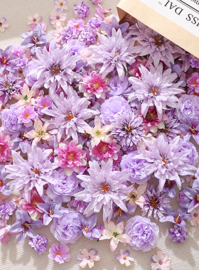 仿真花紫色组合花朵diy材料包