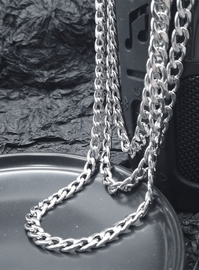 caimou古巴男女高街风港风钛钢链