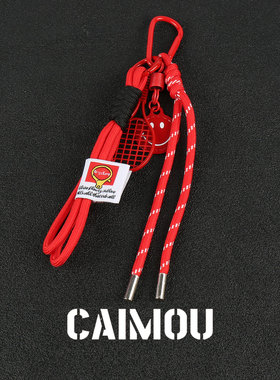 CAIMOU红色网球裤链男士配饰衣服