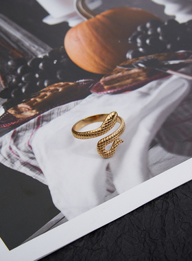 蛇形戒指原创设计男潮CAIMOU高级