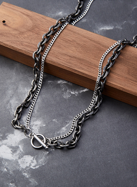 ot双色双层项链阿大声道