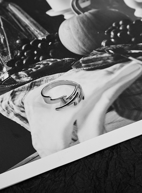 caimou戒指钛钢开口时尚个性情侣