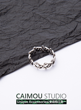 caimou罗马六芒星戒指女小众设计