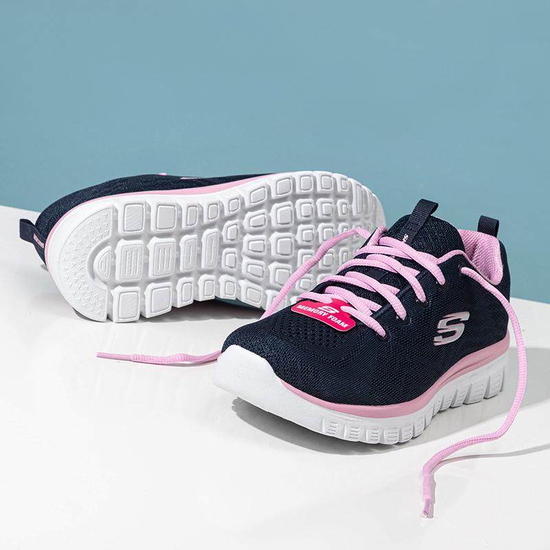 斯凯奇跑步鞋女鞋春季新款透气运动鞋软底休闲鞋健步鞋粉色妈妈鞋,淘宝优惠券,粉丝福利购,淘宝优惠卷