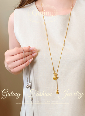 古婷金属葫芦长款项链高级感