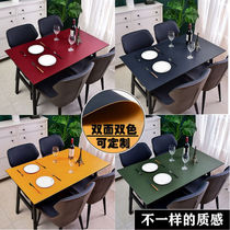 Leather table cushion table cloth pure color waterproof anti-oil and burn-proof table tea table office desk desk TV cabinet table mat