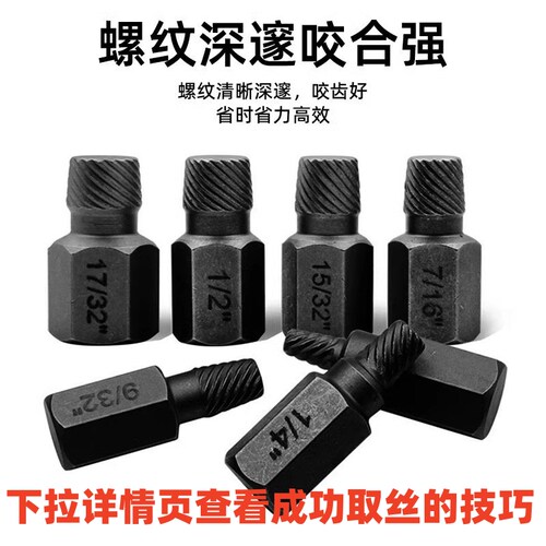 内六角螺丝取出器滑丝万能螺栓拆除反丝滑牙断头生锈螺丝取出神器 - 图2