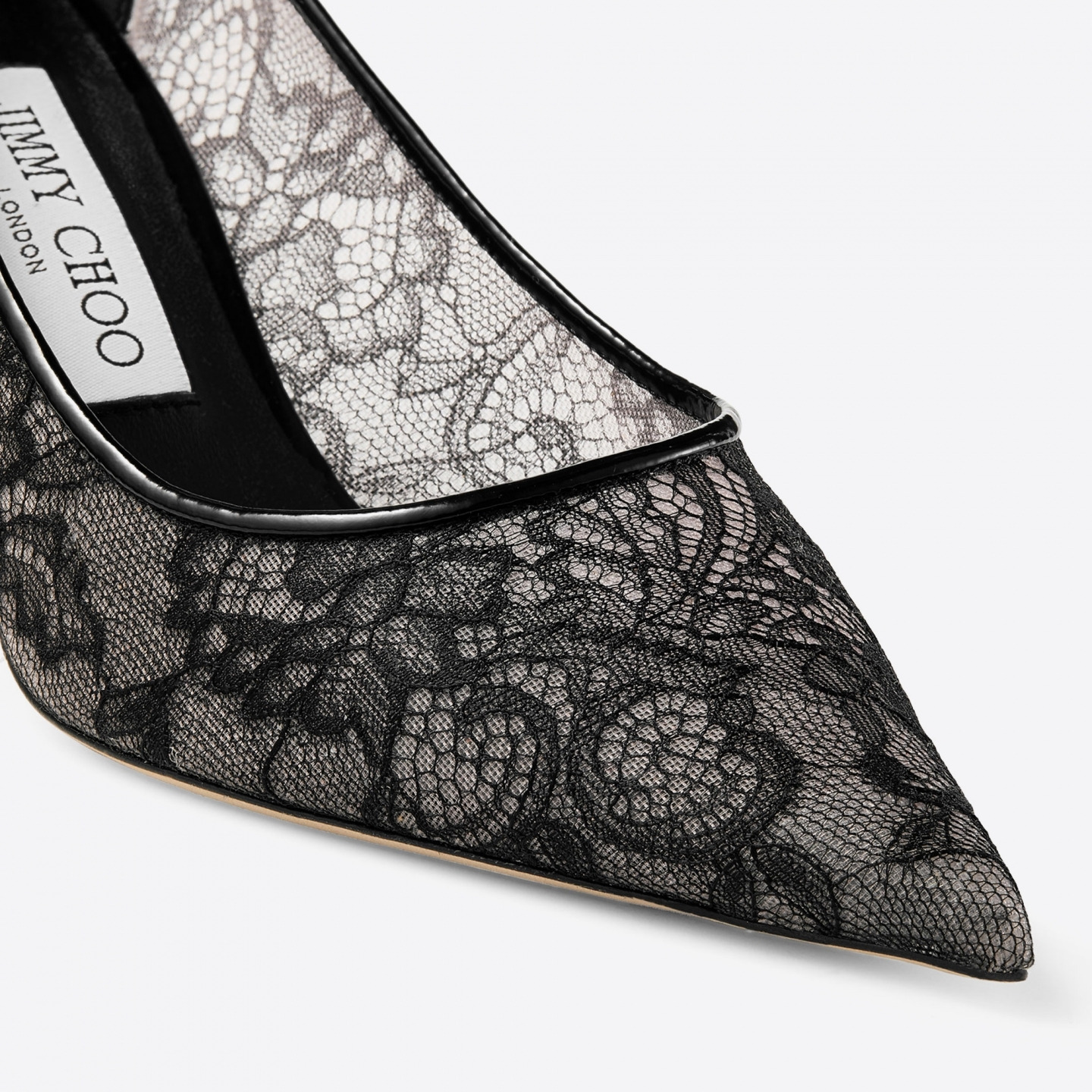 [2025冬季系列]JIMMY CHOO/LOVE 65 女士 黑色蕾丝高跟鞋 - 图2