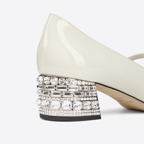 [礼物]JIMMY CHOO/ELISA  CRYSTAL 45 女士 水晶饰小高跟 - 图2
