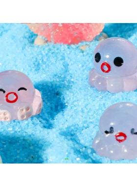 新款仿真夜光表情小章鱼 DIY冰箱贴摆件材料自制家居小章鱼摆件