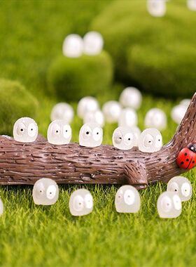 可爱宫崎骏迷你小煤球内饰桌面宠物摆件微景观园林装饰品桌面配饰