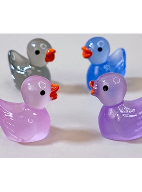 树脂DIY仿真配件微景观多色摆件小鸭 树脂工艺品夜光小鸭配饰