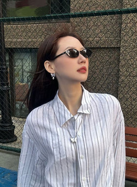 2025新款复古椭圆框太阳眼镜