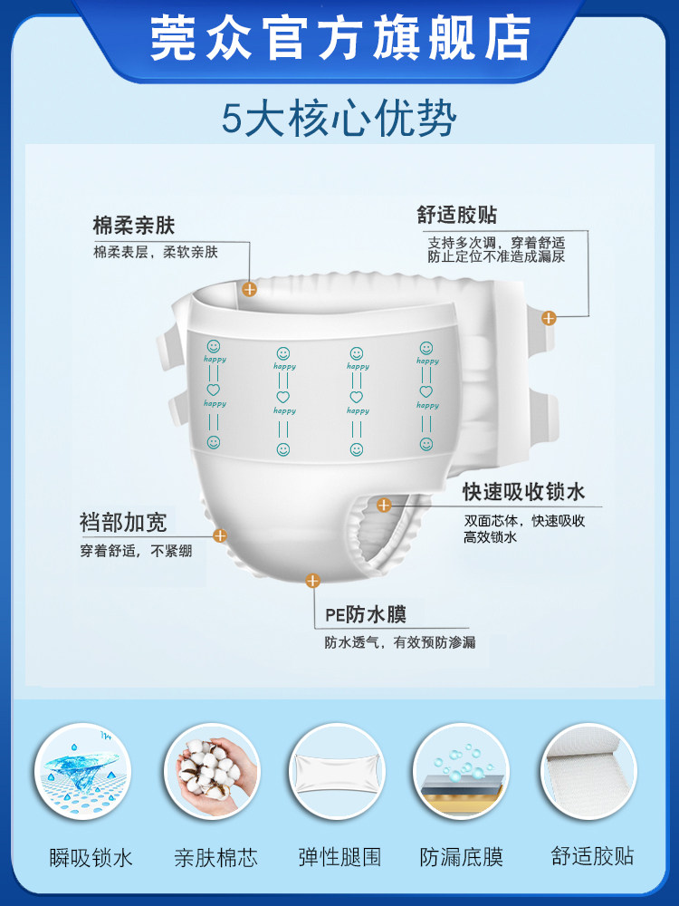 莞众绿色地带成人纸尿裤老人尿不湿产妇一次性夜用纸尿裤M/L码,淘宝优惠券,粉丝福利购,淘宝优惠卷