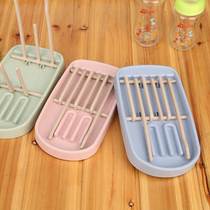 Wheat Straw Milk Bottle Drain Rack Cup Rack Baby Bottle Nipple Containing Rack Drain Basket