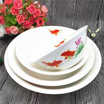 Year over year Bowl Horn Bowl Home Bubble Noodles ceramic Daily cutlery Anti-mouth Big soup Bowl noodles Noodle Bowl with Noodle Bowl spoon