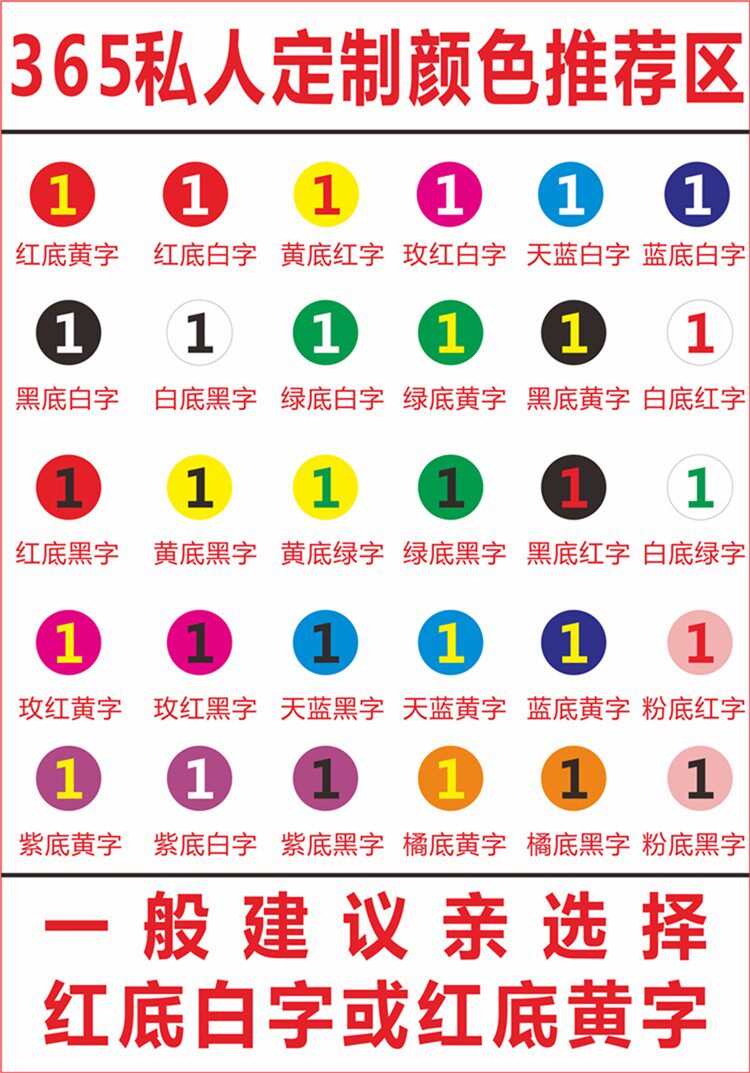 数字防水号码贴纸餐桌机器选手比赛排号编号序号尺码标