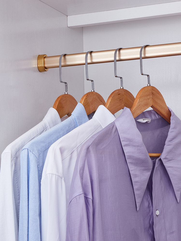 衣柜挂衣杆衣橱柜内配件衣通杆法兰座衣架杆横杆铝合金衣杆托挂杆