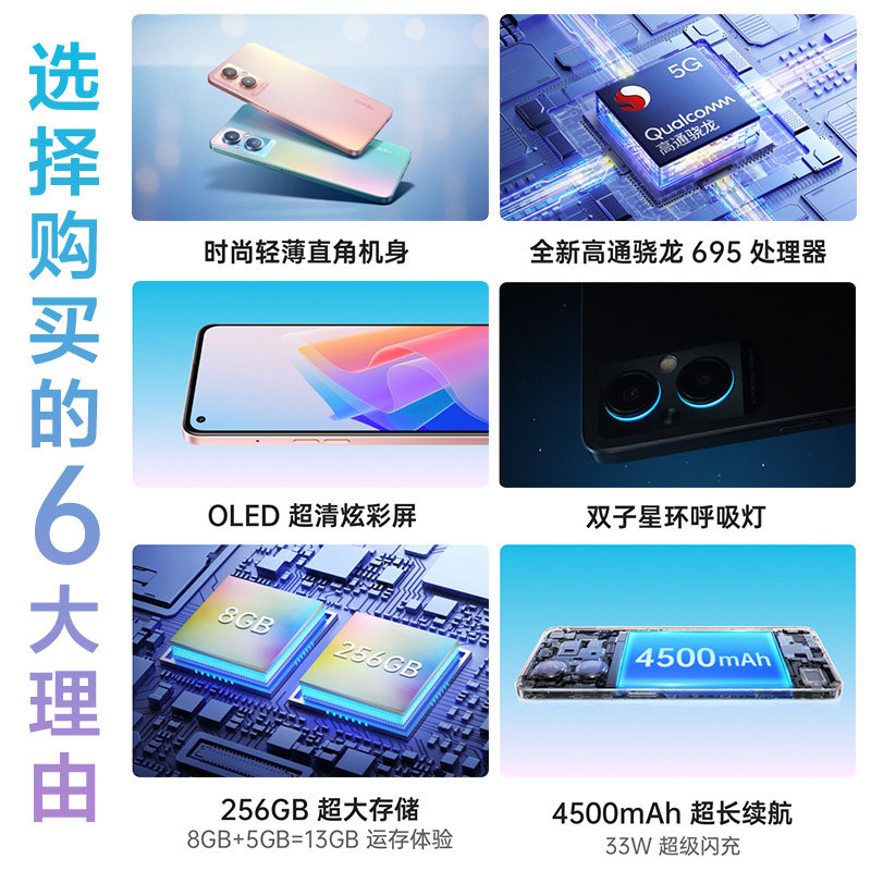 【50抵130】oppo a96 oppoa96手机 OPPO欧欧手机