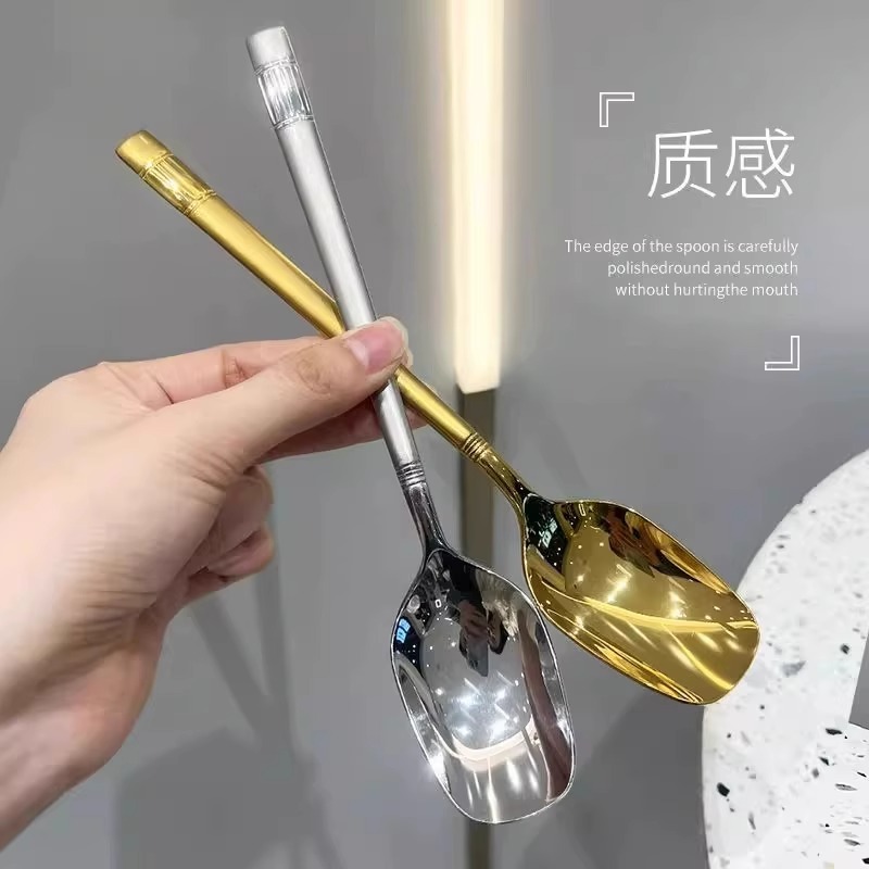 【天降福利】网红款汤匙露营野餐便携式勺子加厚不锈钢长柄餐勺_大好货户外店_户外/登山/野营/旅行用品-第4张图片-提都小院