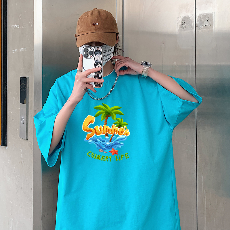 1997邮政局禾子先生男装npc二十八间阿茶与阿古纯棉男落肩短袖T恤 - 图1