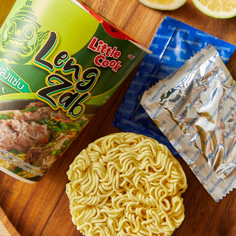 小厨师LittleCook泰式酸辣火山排骨汤面方便面70g*3杯装泡面速食