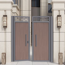 Zinc Plated Pipe Plastic Wood Gate Stainless Steel Entrance Door Garden Door Double Open Patio Door Gate Direct Galvanized Zinc Plated Pipe