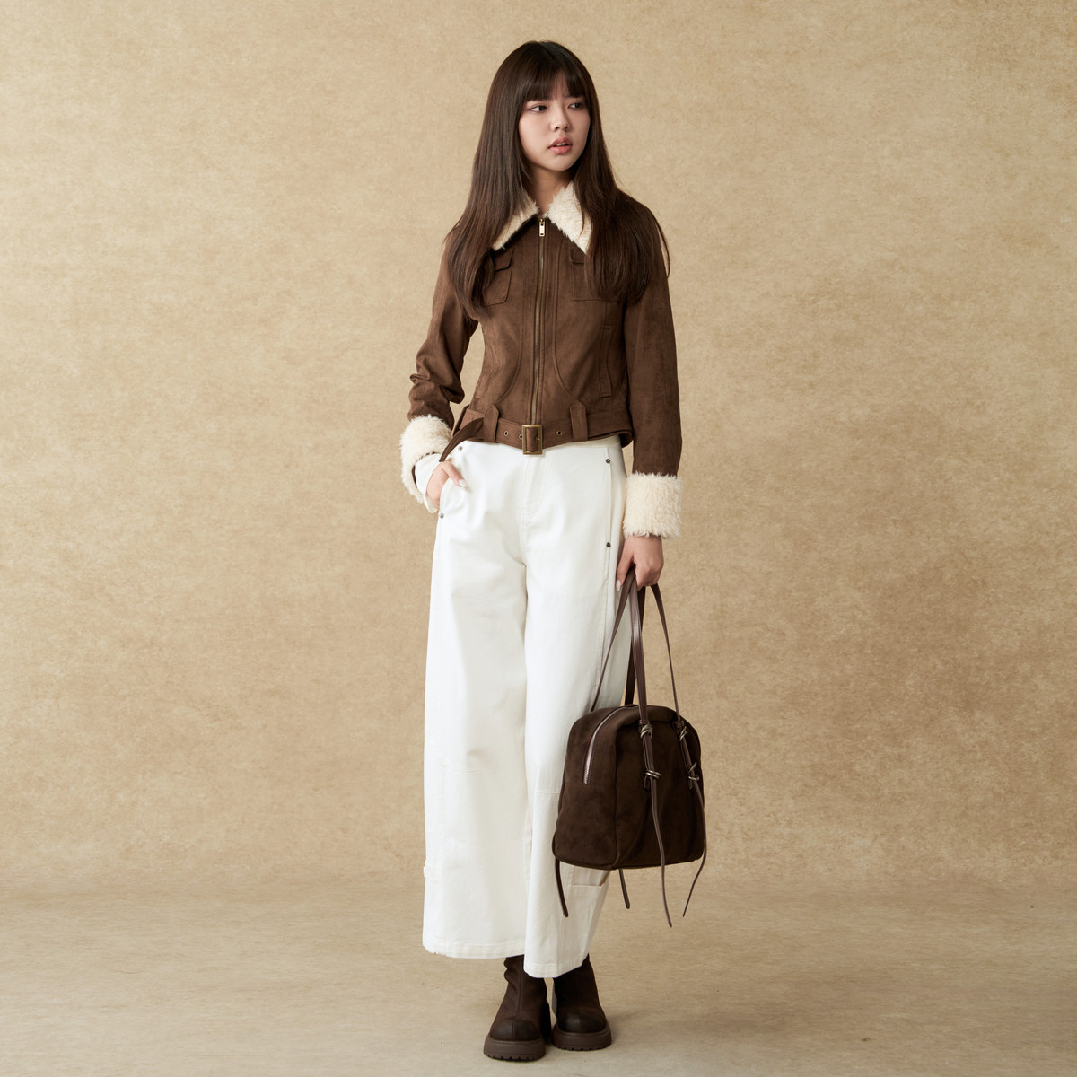 西町村屋美式外套女装2025秋季新款复古外套（含腰带）XAAC10645,淘宝优惠券,粉丝福利购,淘宝优惠卷