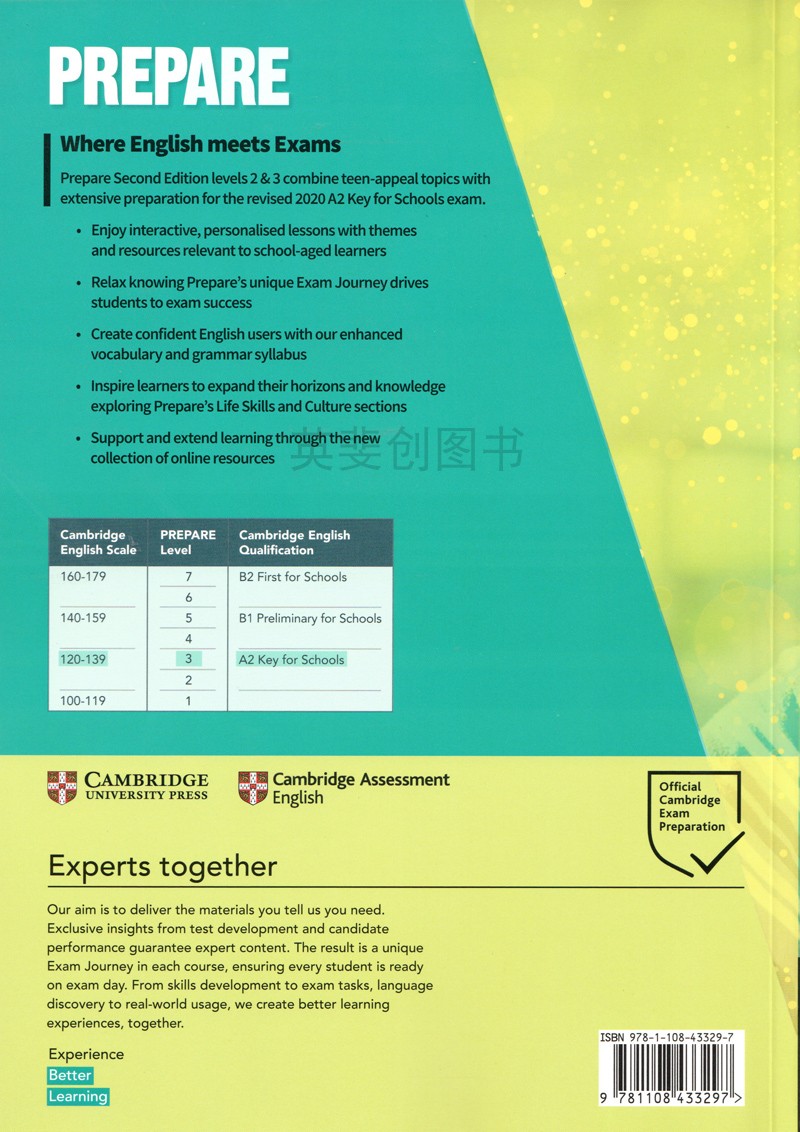 prepare教材现货进口原版剑桥英语教材新版第二版 Prepare Level 3 学生书练习册音频下载码 A2 剑桥通用5级MSE认证KET考试3月教材