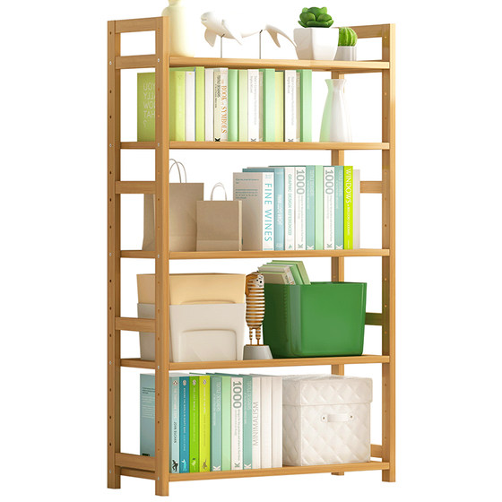 Nanzhu storage rack simple floor-standing bedside multi-layer solid wood