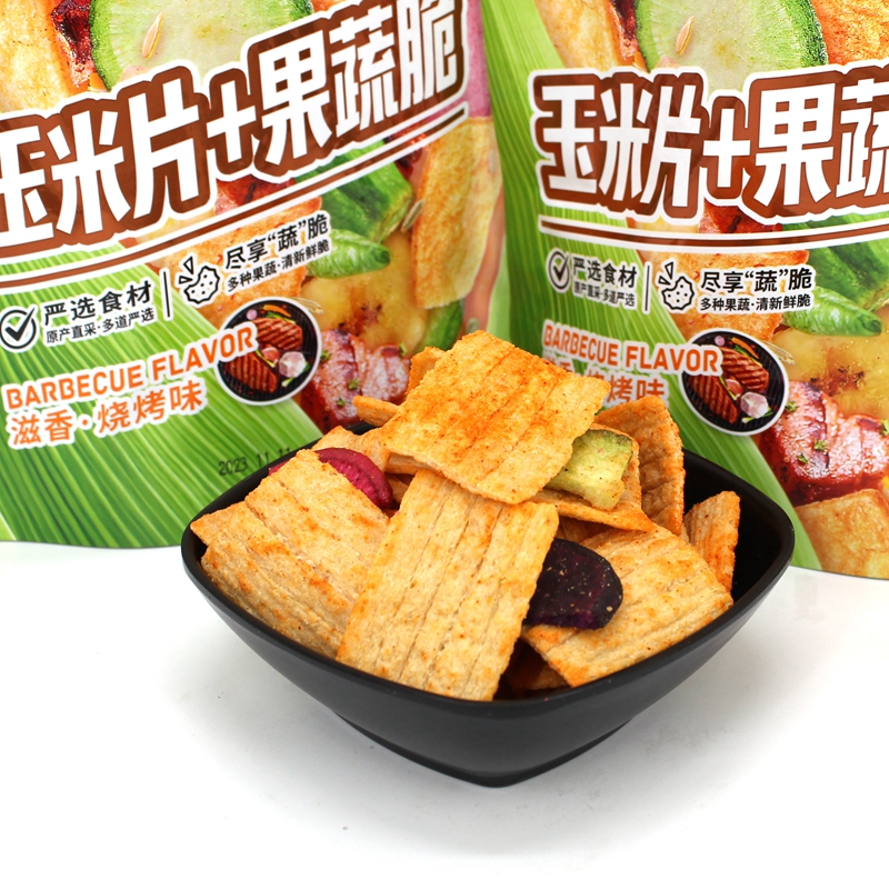 嵩山锅巴玉米片果蔬脆88g袋装烧烤味甜辣味休闲膨化食品小吃零食 - 图2