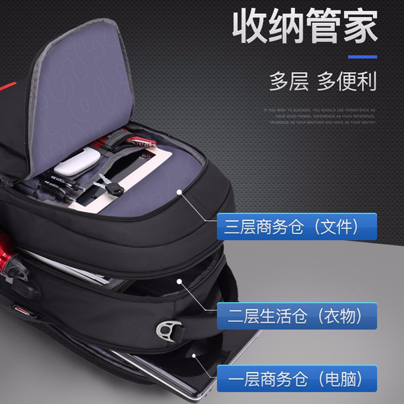 瑞士男士大容量出差旅行防盗双肩包 swicky双肩背包