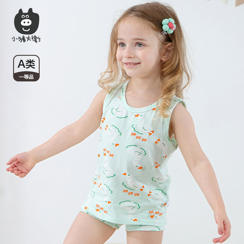 小猪大卫婴儿工字小背心夏男女宝宝薄款无袖上衣A类打底汗衫 - 图3