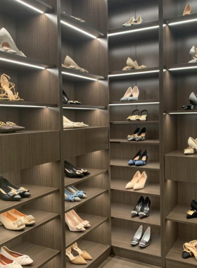 E-Pin 逸品家居衣帽间高跟鞋浅色皮鞋尖头女士白色米色浅口单鞋