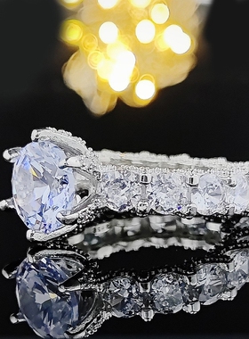 戒指小众简约女士花语仿钻石婚戒铜镶锆石戒指首饰热卖6014百搭