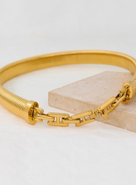 百搭蛇骨拼接链套装女镀金饰品钛钢不掉色时尚嘻哈首饰品百搭