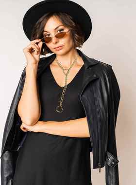 跨境新款哥特式古巴链爱心锁吊坠时尚套索调节式圆圈爱心项链链条