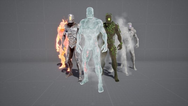 UE5 Elemental Golems Character Asset Pack燃烧人物角色5.0-5.3 - 图1