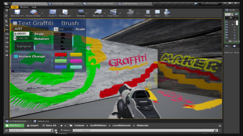 UE4涂鸦墙绘喷绘UE5墙壁绘画工具蓝图 Graffiti Maker - 图1