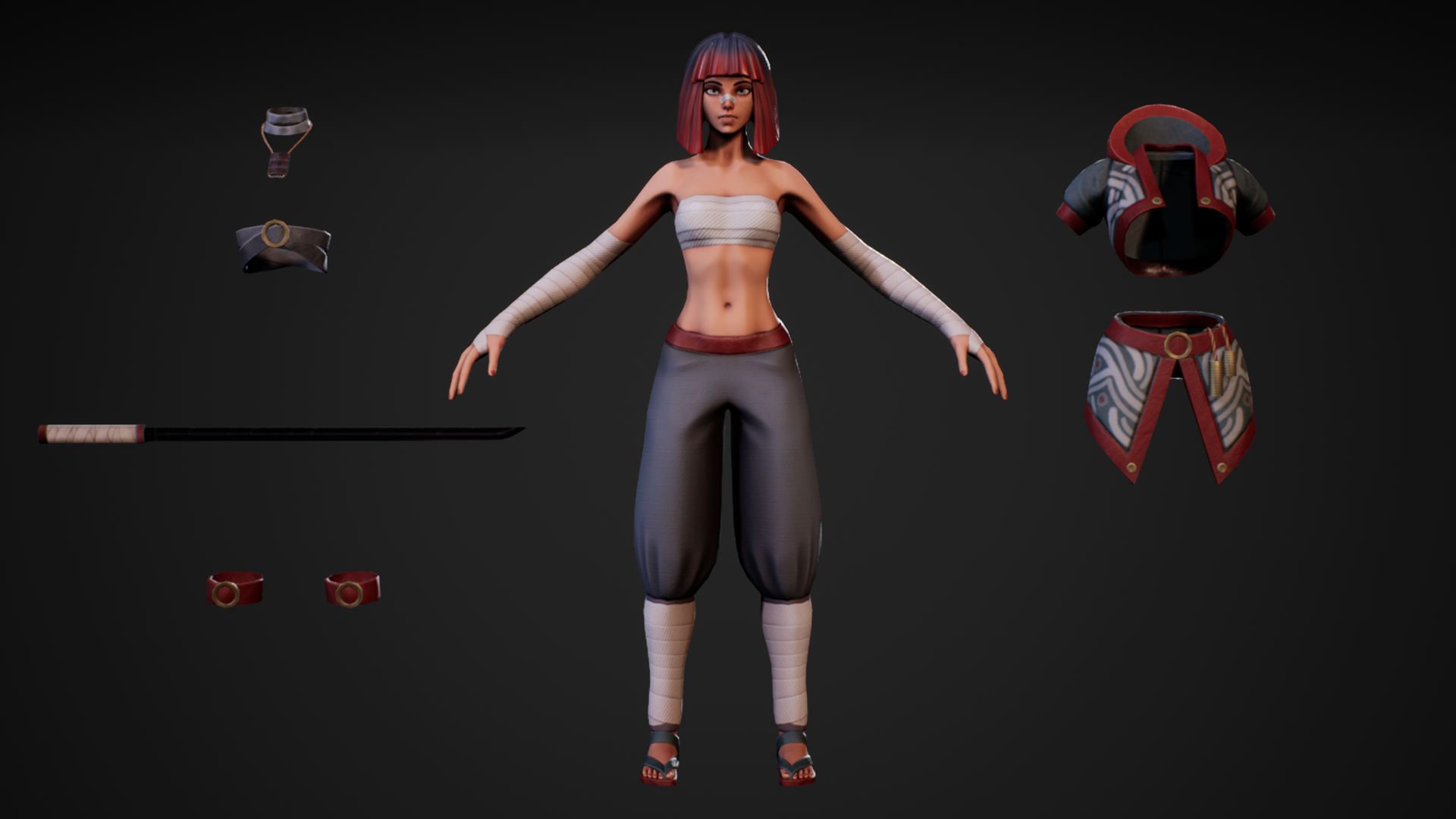 UE4卡通风格人物UE5女主角模型 Yuko - Stylized Character - 图0